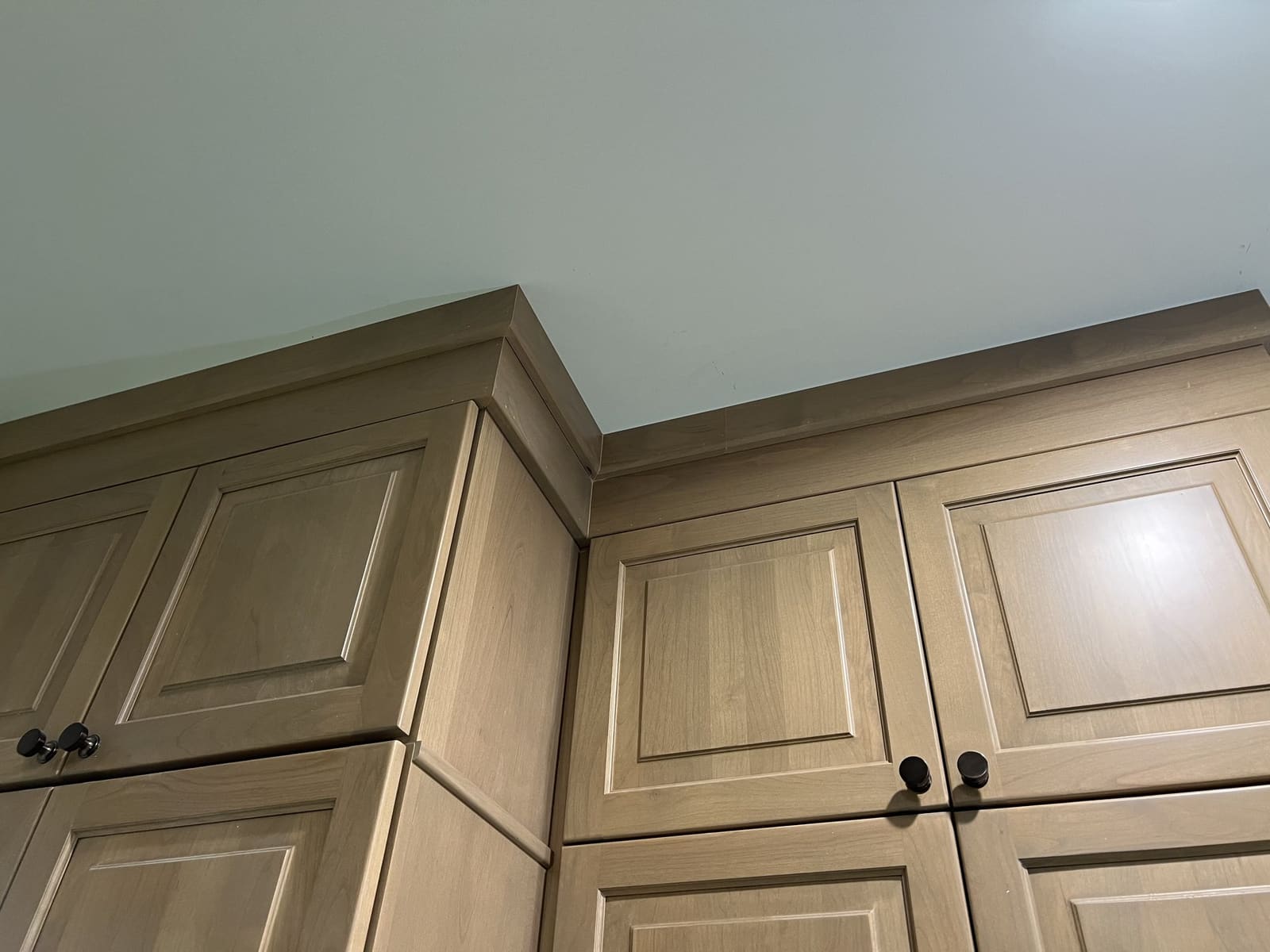 Cabinet crown molding detail on custom cabinetry