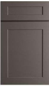 Grey painted cabinet finish